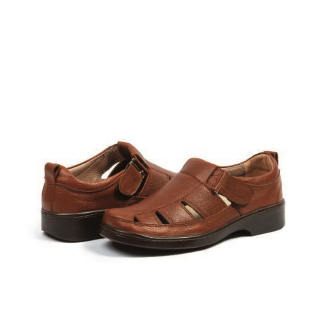 Confort Sandalias Cuero Hombre Miel 2128