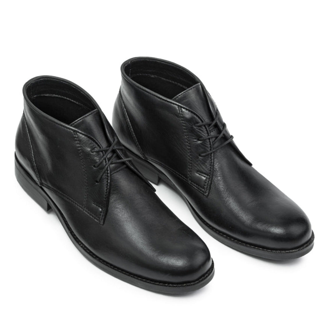 Botin 6017 En Cuero Hombre Negro