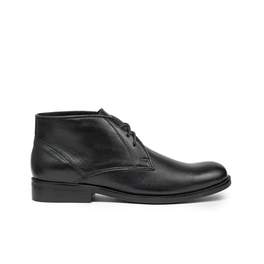 Botin Cuero Hombre Negro 6017