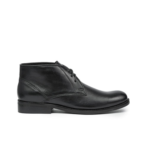 Botin 6017 En Cuero Hombre Negro