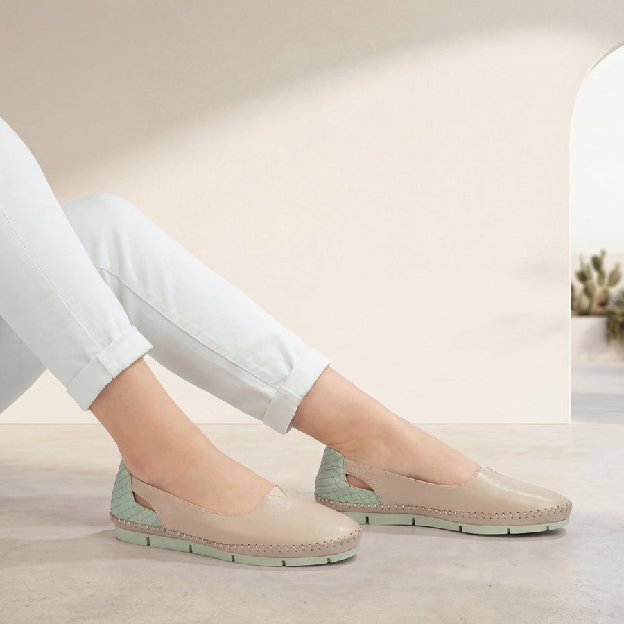 Babucha 1034 de cuero para mujer