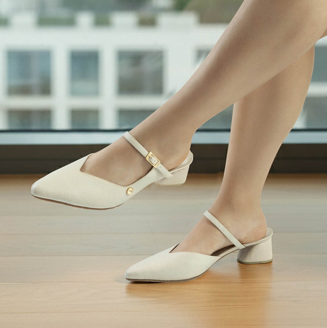 Tacon Cuero Mujer Taupe 10563