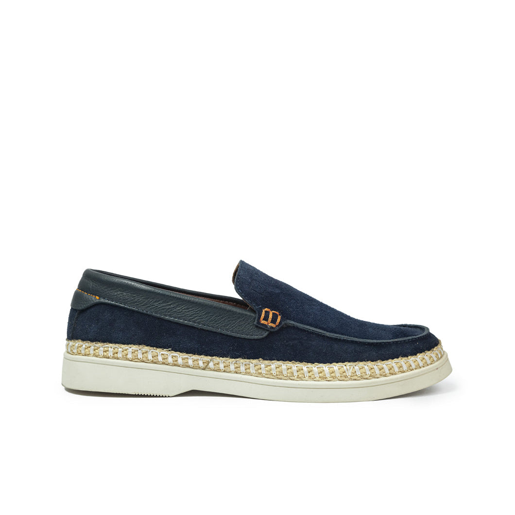 Mocasin 2054 En Cuero Hombre Azul