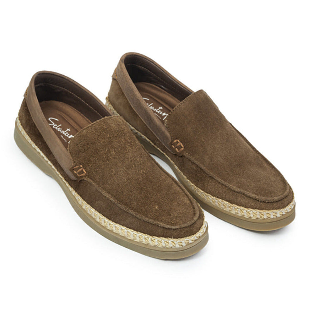 Mocasin 2054 En Cuero Hombre Miel