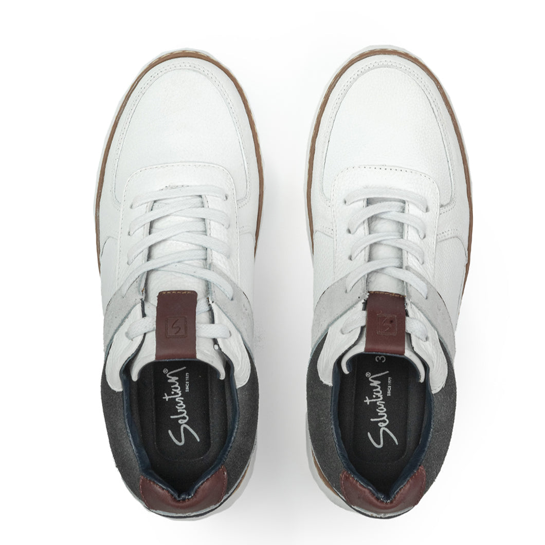 Casual Cuero Hombre Blanco 2082