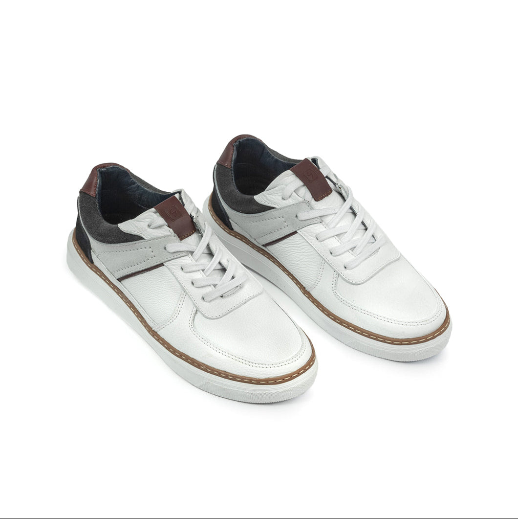 Casual Cuero Hombre Blanco 2082