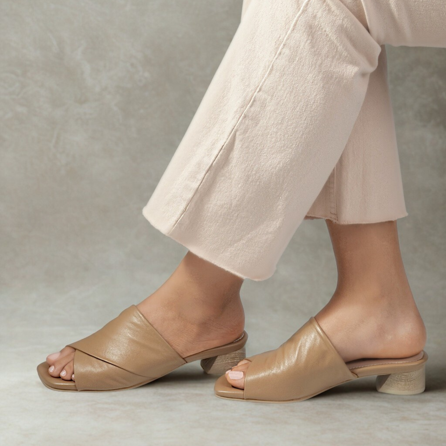 Sandalias Tacon Mariana Cuero Mujer