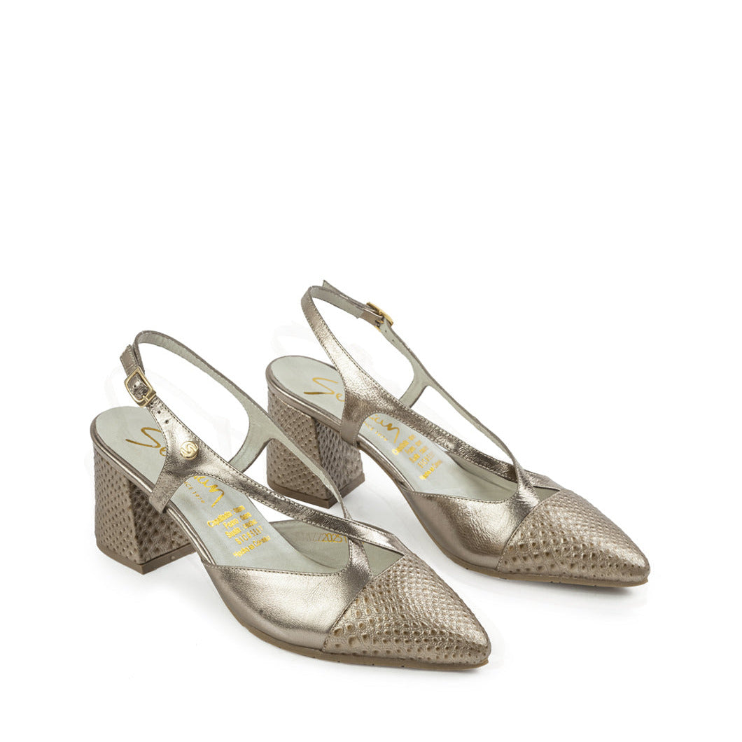 Sandalia Tacon 2025-13 de cuero para mujer