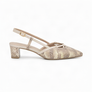 Tacones slingback 2025-15 de cuero para mujer color Nude Folia, vista lateral