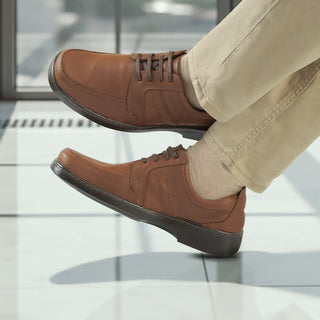 Confort 2112 de cuero para hombre, detalle del cuero bataneado