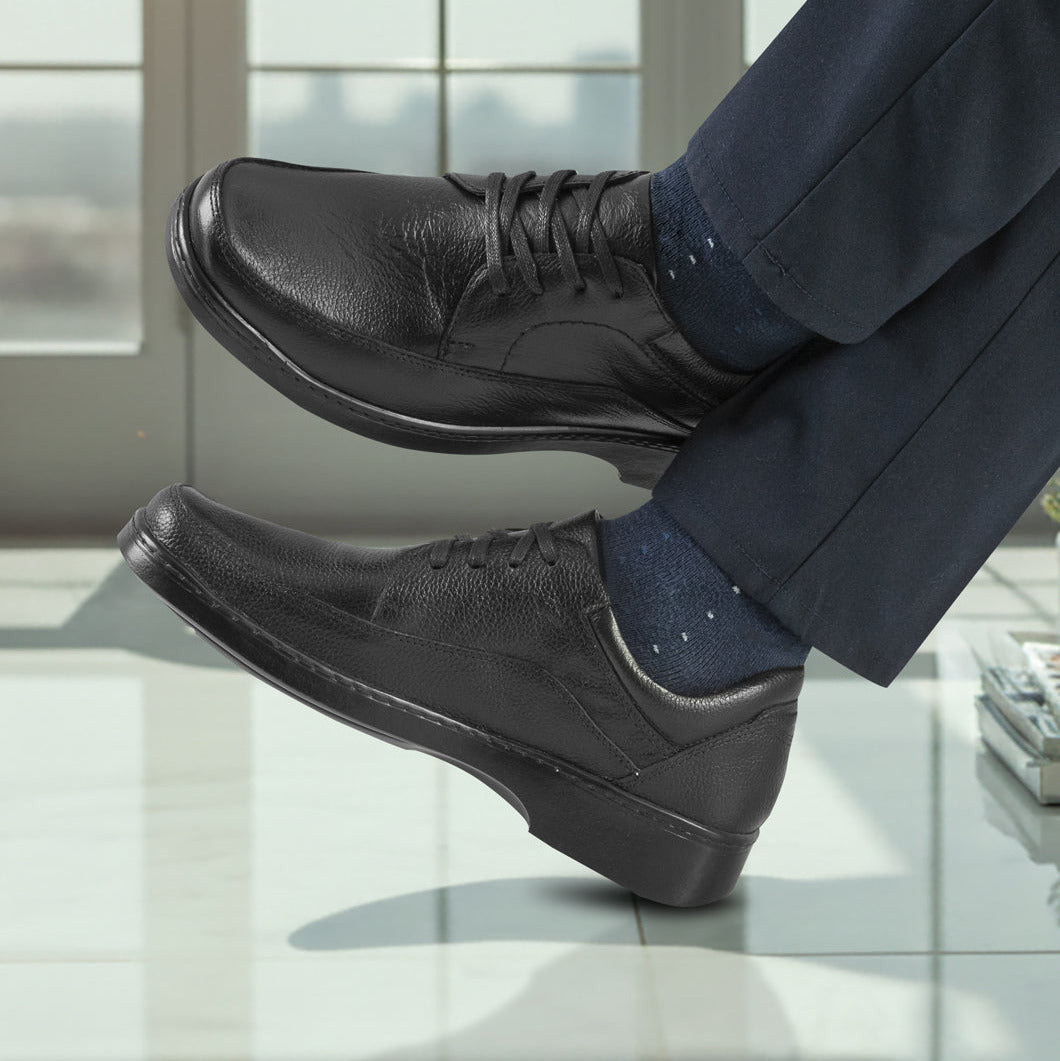 Confort Cuero Hombre Negro 2151