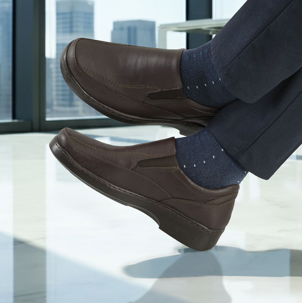 Confort 2152 En Cuero Hombre Cafe Sheraton