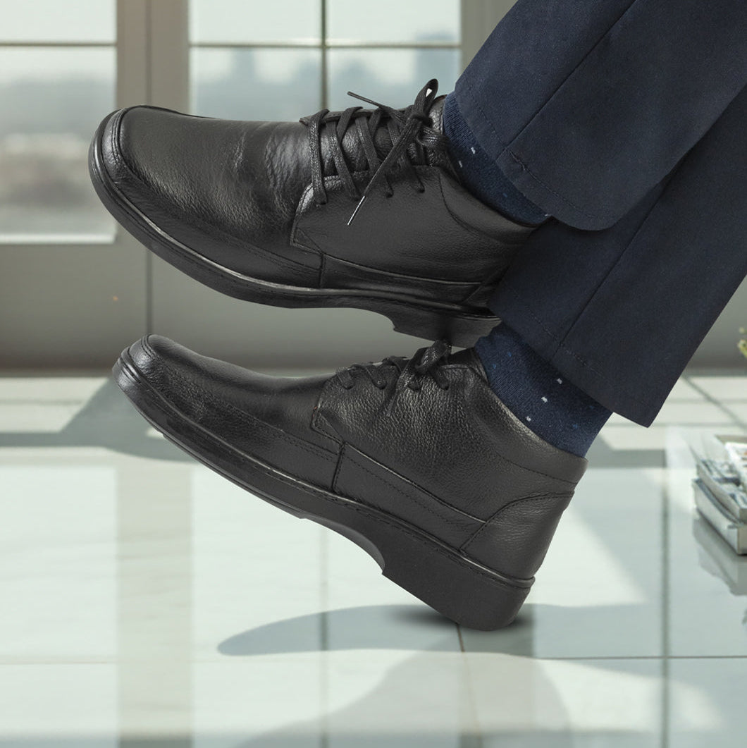 Confort Cuero Hombre Negro 2155