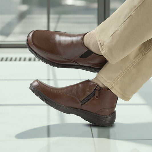 Botin Cuero Hombre Cafe 2807
