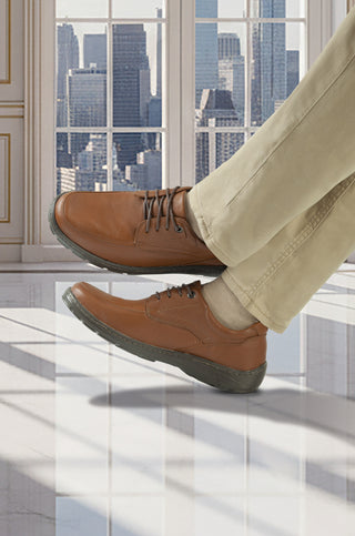 Confort 2856 de cuero para hombre, detalle de la costura de delantal