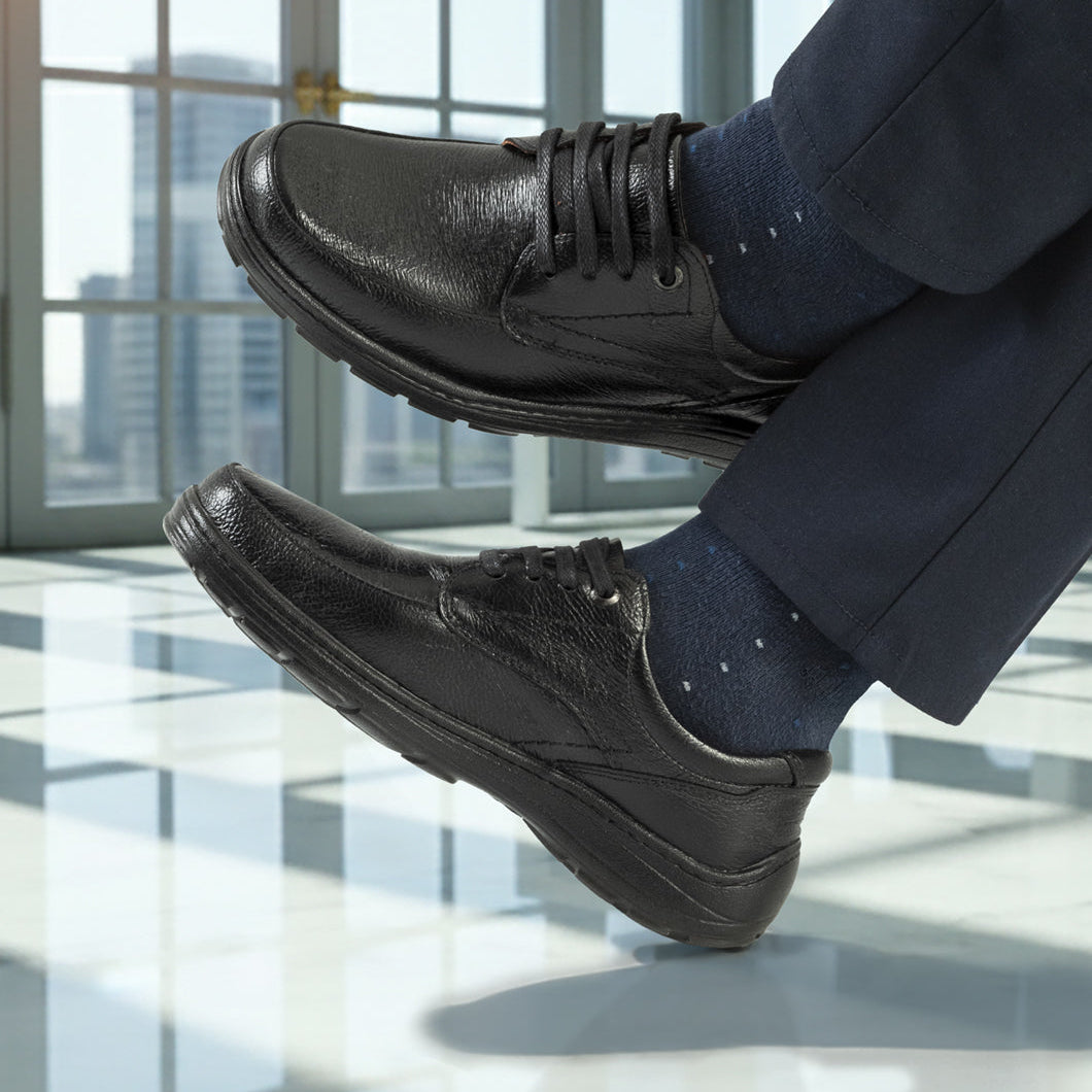 Confort Cuero Hombre Negro 2856