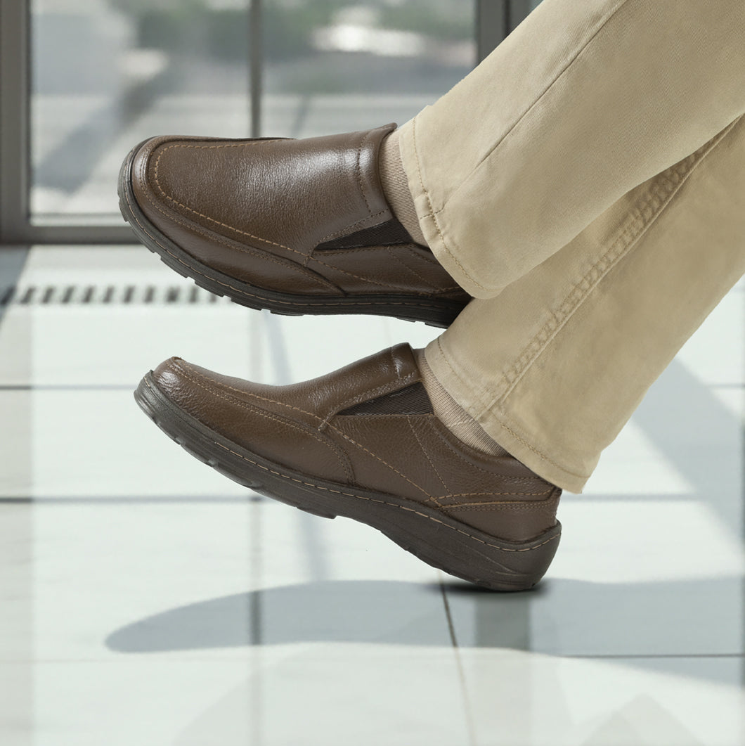 Confort Cuero Hombre Cafe 2859