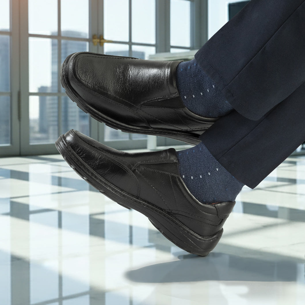 Confort Cuero Hombre Negro 2859