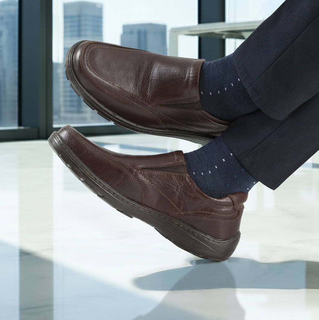 Confort Cuero Hombre Sangria 2859