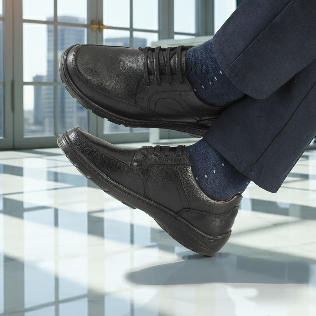 Confort Cuero Hombre Negro 2863