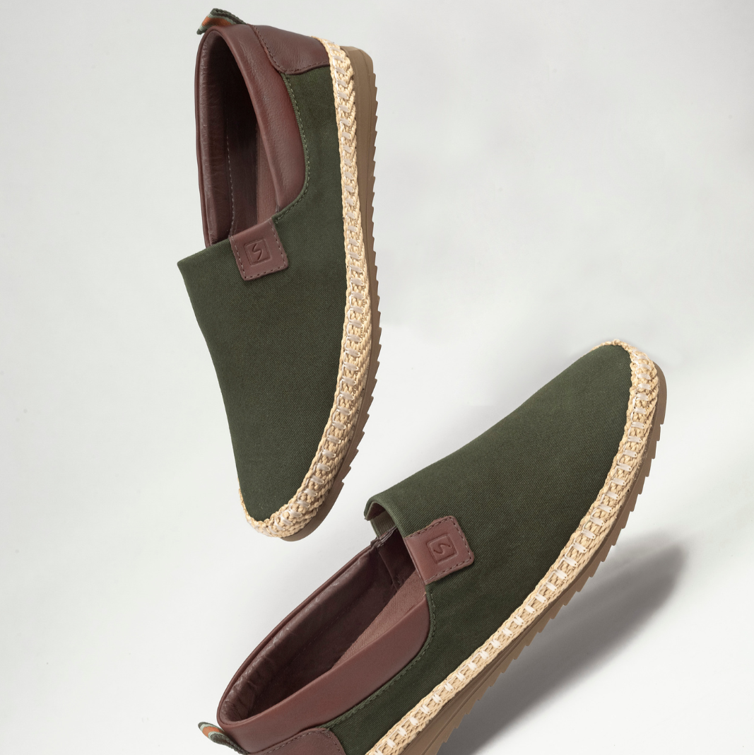 Mocasines Cuero Hombre Verde 866