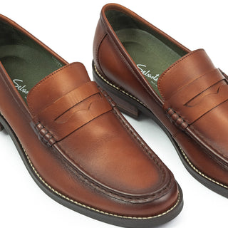 Mocasines 3075 de cuero para hombre, vista superior con la costura de moc