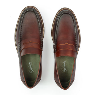 Mocasines 3075 EVA de cuero para hombre, detalle de la suela EVA dentada