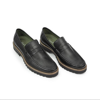 Mocasines 3075 EVA de cuero para hombre, vista interior con plantilla Memory Foam
