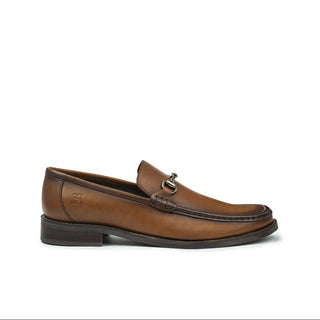 Mocasines 3076 de cuero para hombre, acabado degradado y cerco cosido