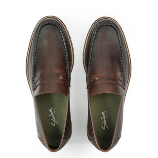 Mocasines 3080 EVA de cuero para hombre, vista superior con la banda del empeine