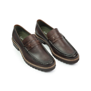 Mocasines 3080 EVA de cuero para hombre en testadimoro, vista tres cuartos