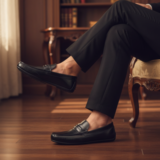 Mocasines 2239 de cuero para hombre, vista superior con la banda penny