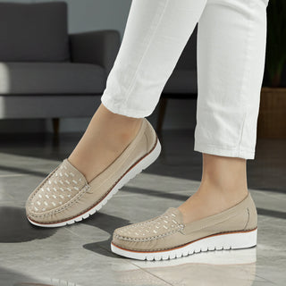 Mocasín 40-86 de cuero para mujer