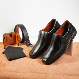 Formales 4206 de cuero para hombre, detalle de los elásticos laterales