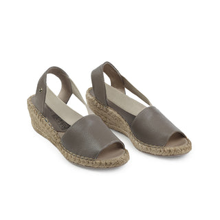 Sandalia de cuña 4336 de cuero para mujer