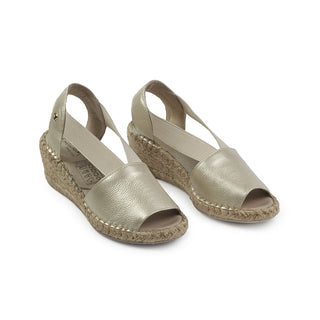 Sandalia de cuña 4336 de cuero para mujer