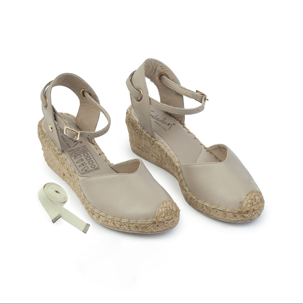 Sandalia Plataforma 4417 HC 5.5 En Cuero Y Yute para mujer