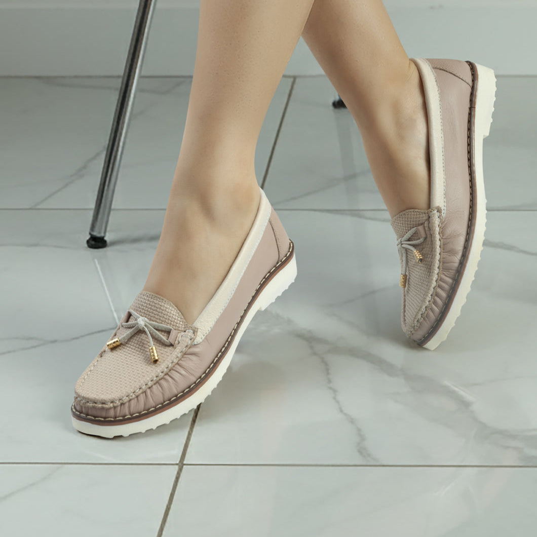 Mocasines Cuero Mujer Nude 40-183