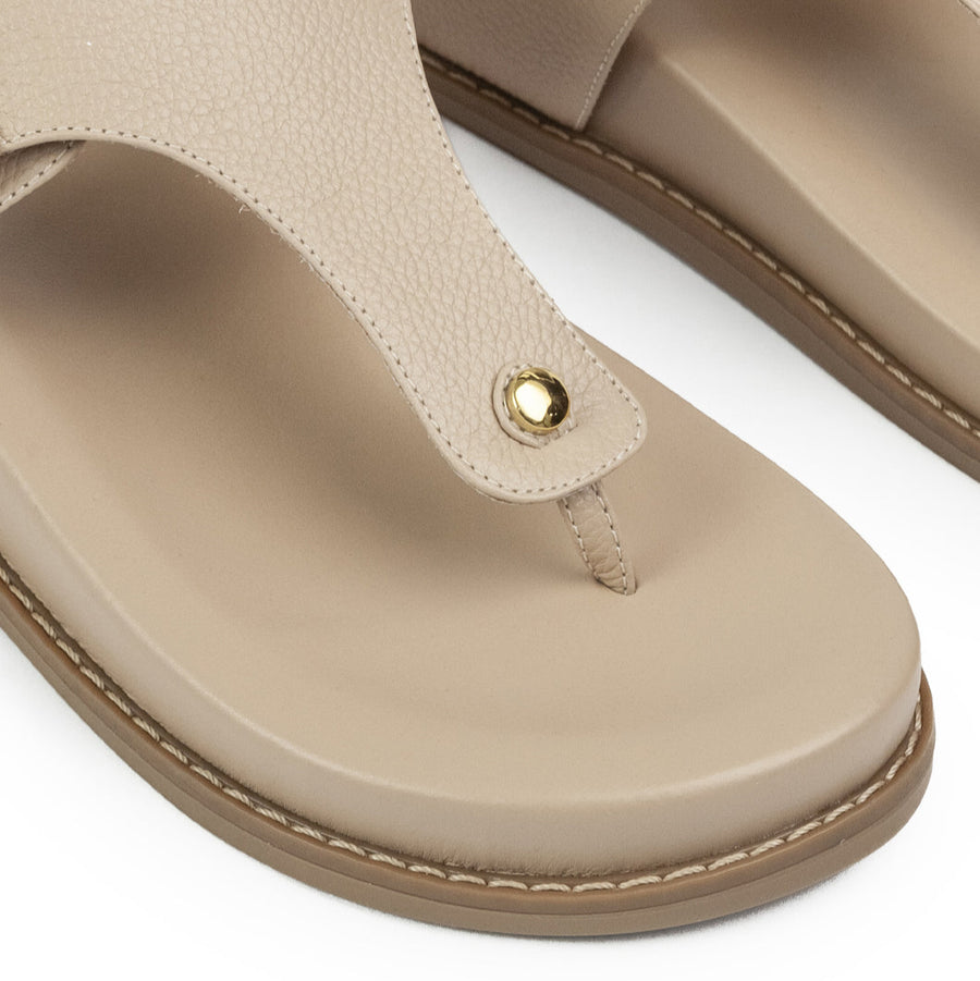 Sandalia plana 579 de cuero para mujer