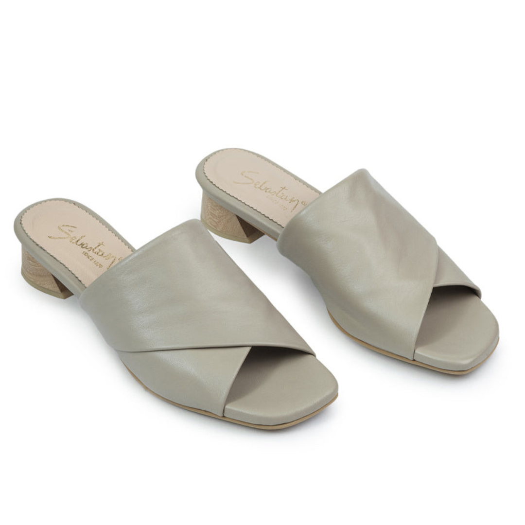 Sandalias Tacon Mariana Cuero Mujer
