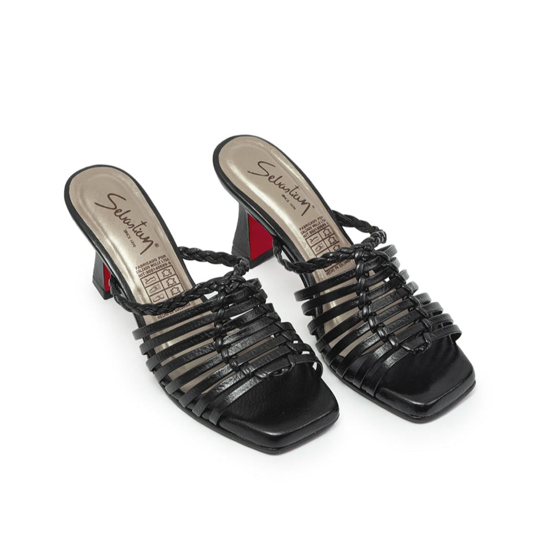 Sandalias tacon cuero mujer 2810