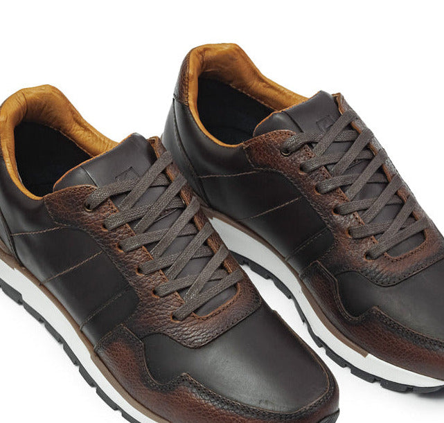 Casual 6000 Cuero Hombre Cafe Cogñac