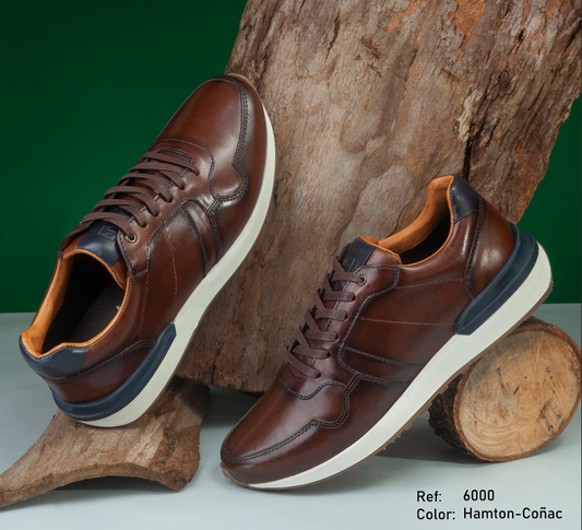 Casual Cuero Hombre Cogñac 6000