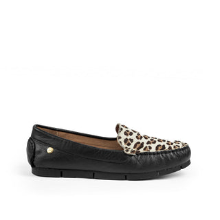Mocasín 6001 de cuero para mujer color Negro, vista lateral