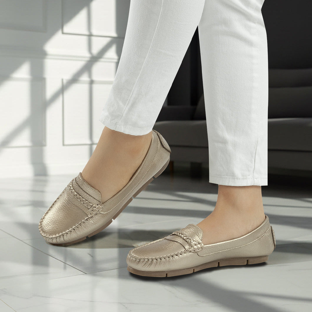 Mocasin 6002 Trenza de cuero para mujer