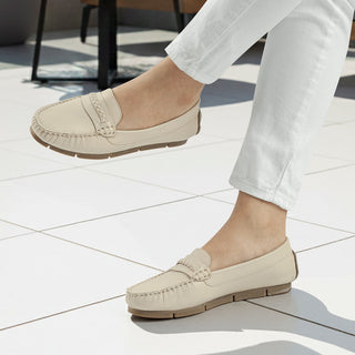 Mocasín 6002 Trenza de cuero para mujer color Salvia, puestos (segunda toma)