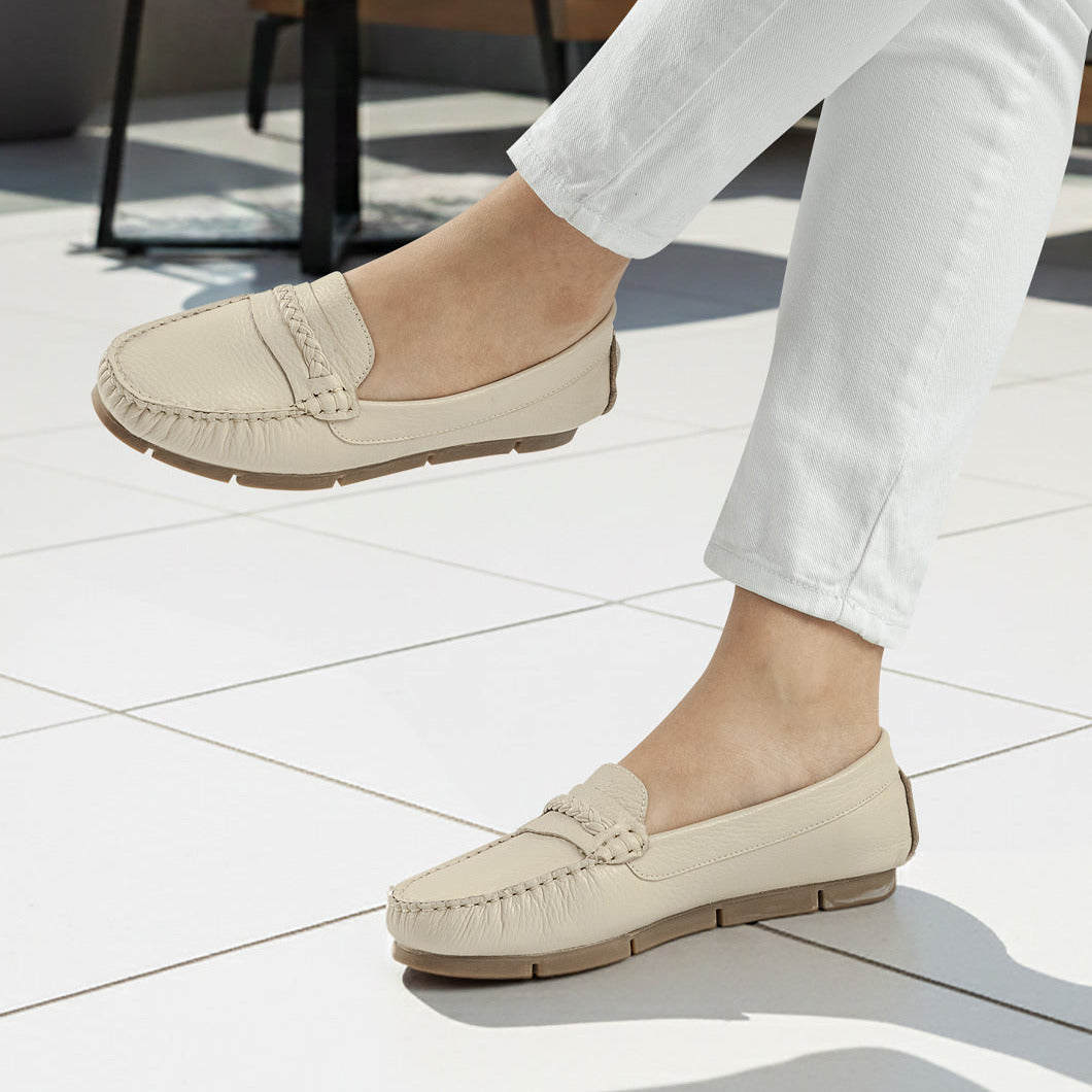 Mocasin 6002 Trenza de cuero para mujer