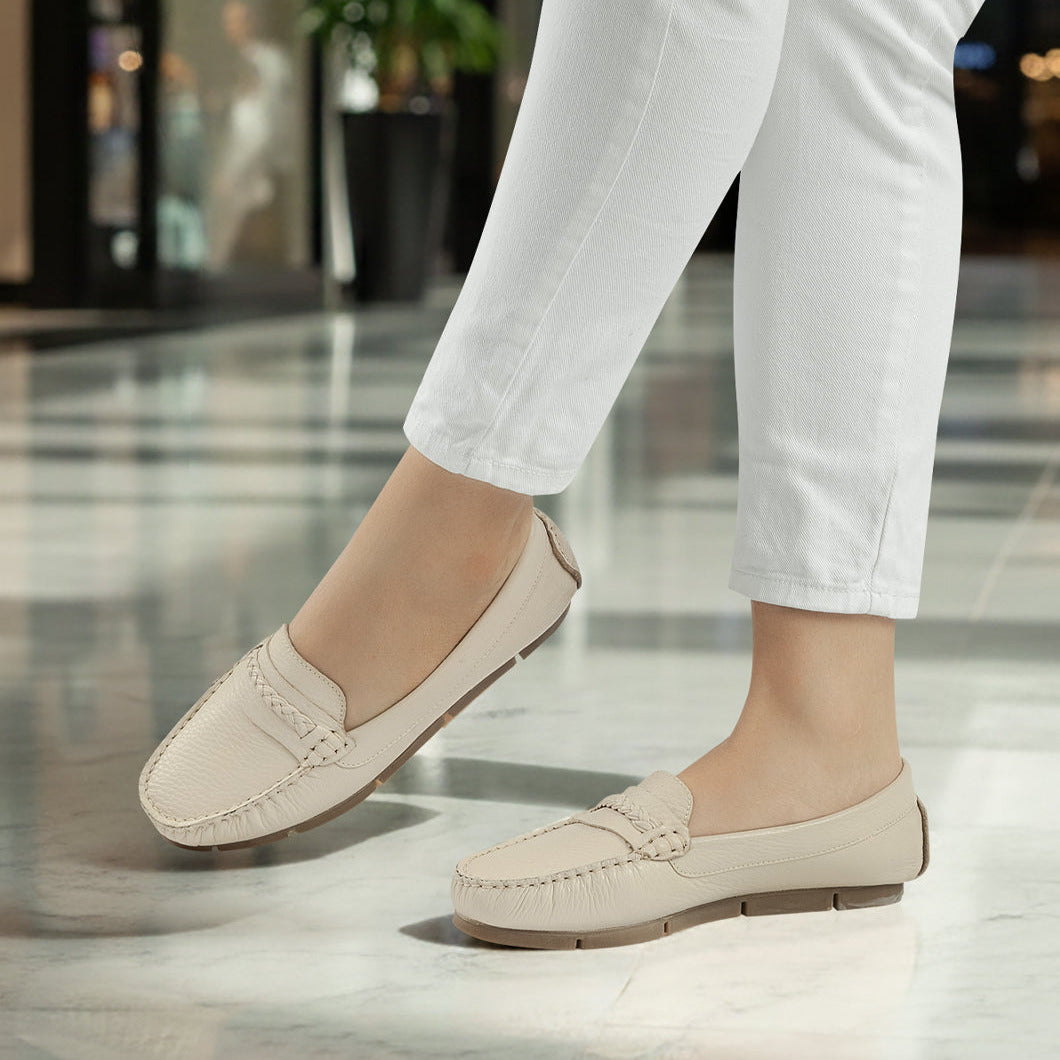 Mocasin 6002 Trenza de cuero para mujer