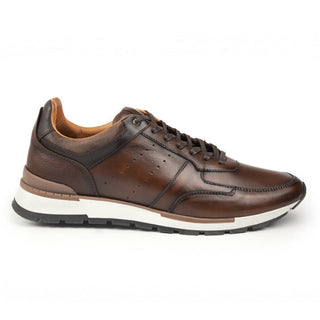 Casuales 6029 de cuero para hombre, detalle de las perforaciones del cuarto
