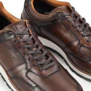 Casuales 6029 de cuero para hombre en negro, vista lateral